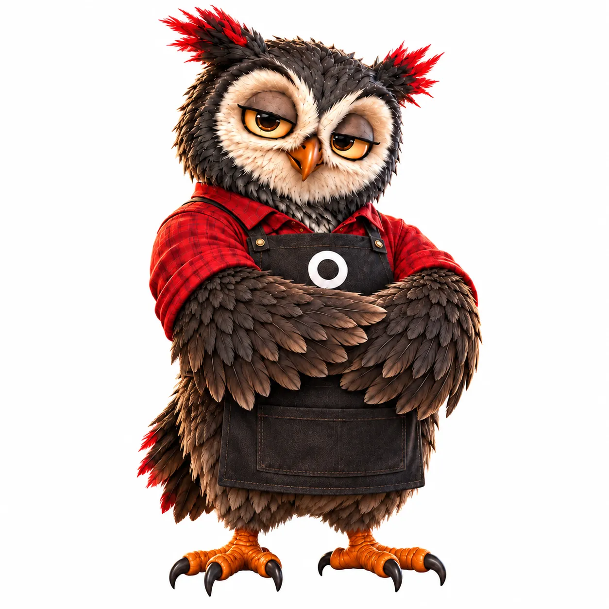 Ollie the Ordering Owl, arms folded and firmly on your side.